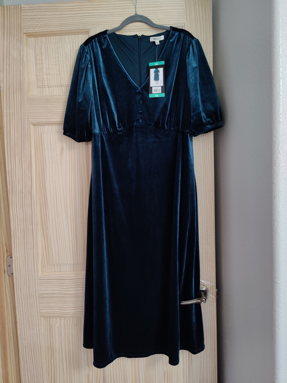 BRIXTON Velvet Midi Dress in Deep Teal